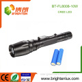 Factory Supply 2*18650 lithium battery Beam Adjustable Focus Aluminum Heavy Duty 10W Cree High Power Rechargeable led Flashlight